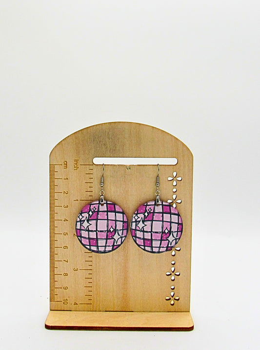Acrylic Round Shaped Sublimated Earrings 1.5 inch