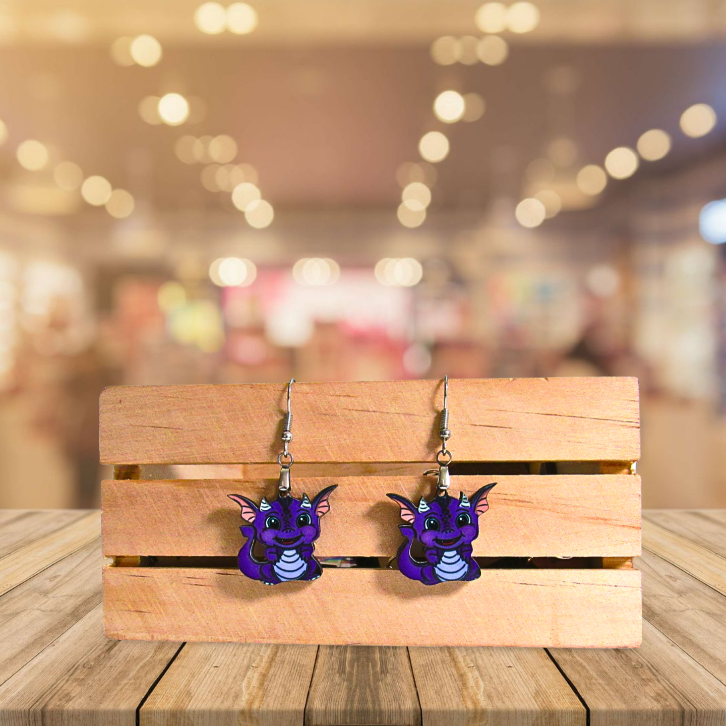 Dragon Shaped Sublimated Earrings 1 inch