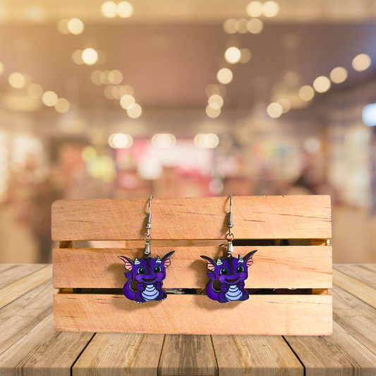 Dragon Shaped Sublimated Earrings 1 inch