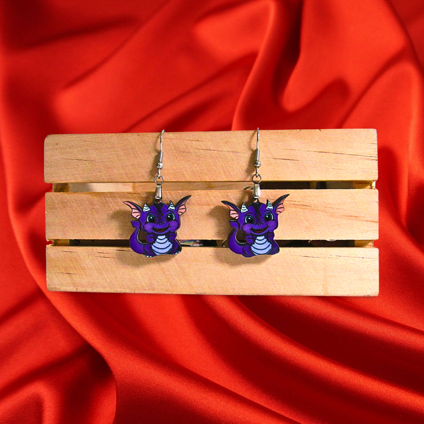 Dragon Shaped Sublimated Earrings 1 inch