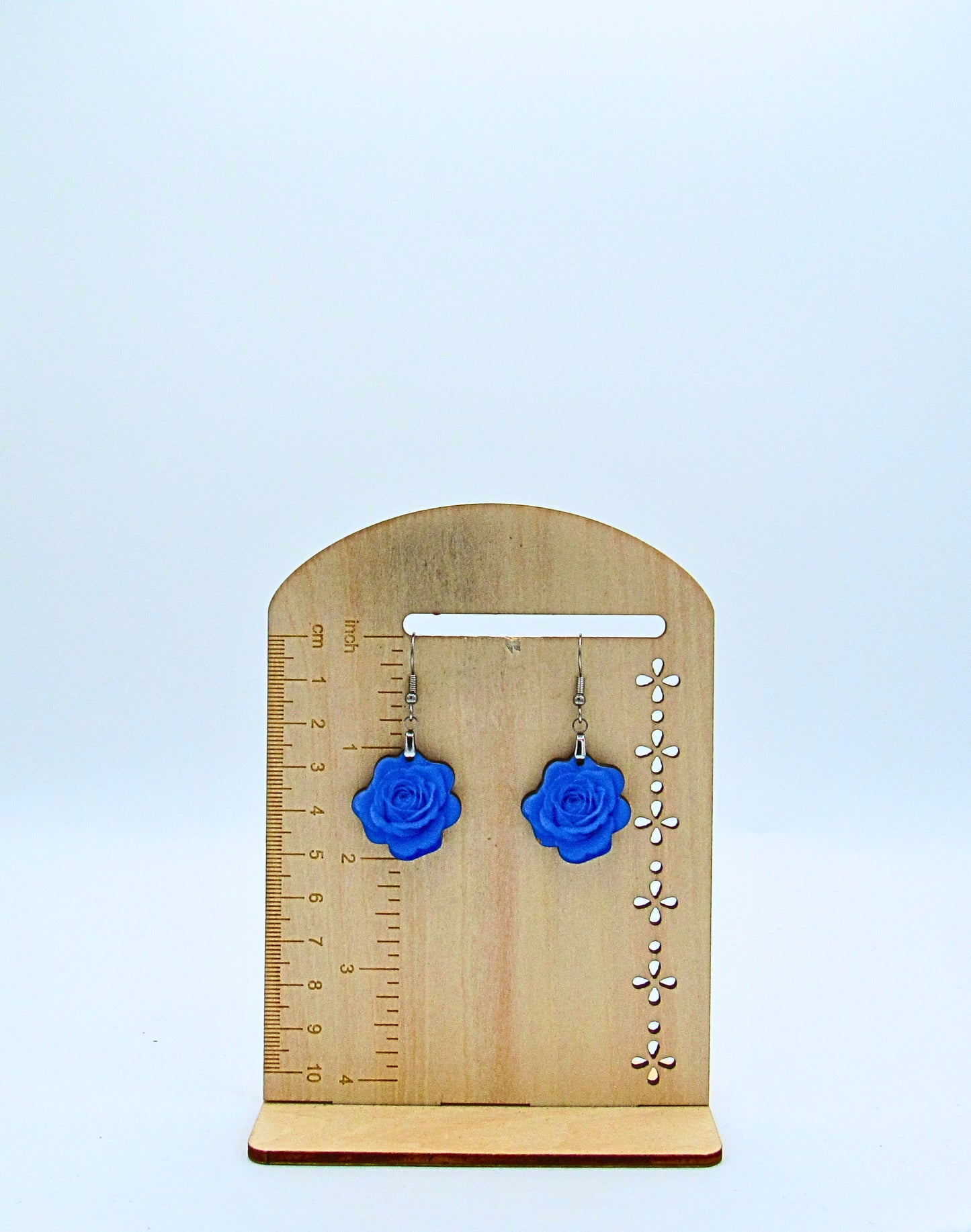 MDF-Rose Shaped Sublimated Earrings 1 inch
