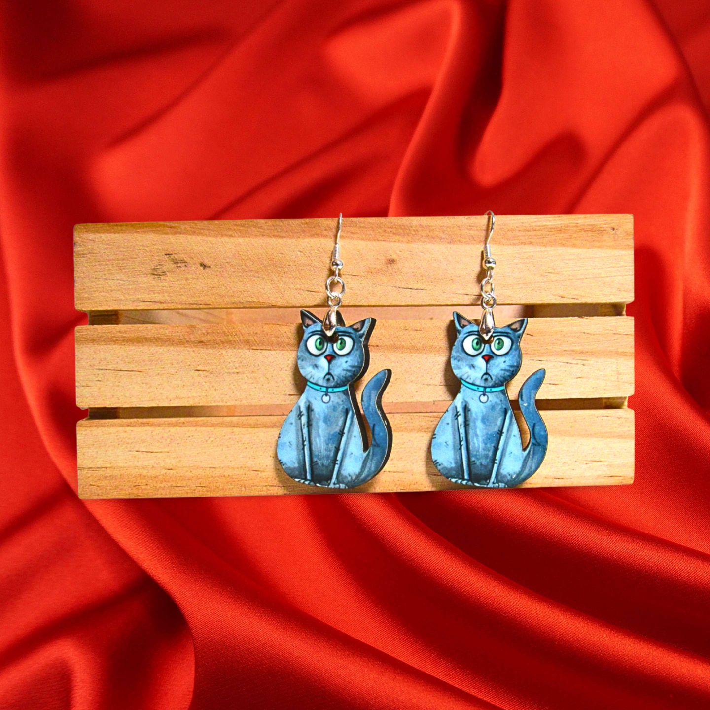 Cat Shaped Sublimated Earrings 1.5 inch