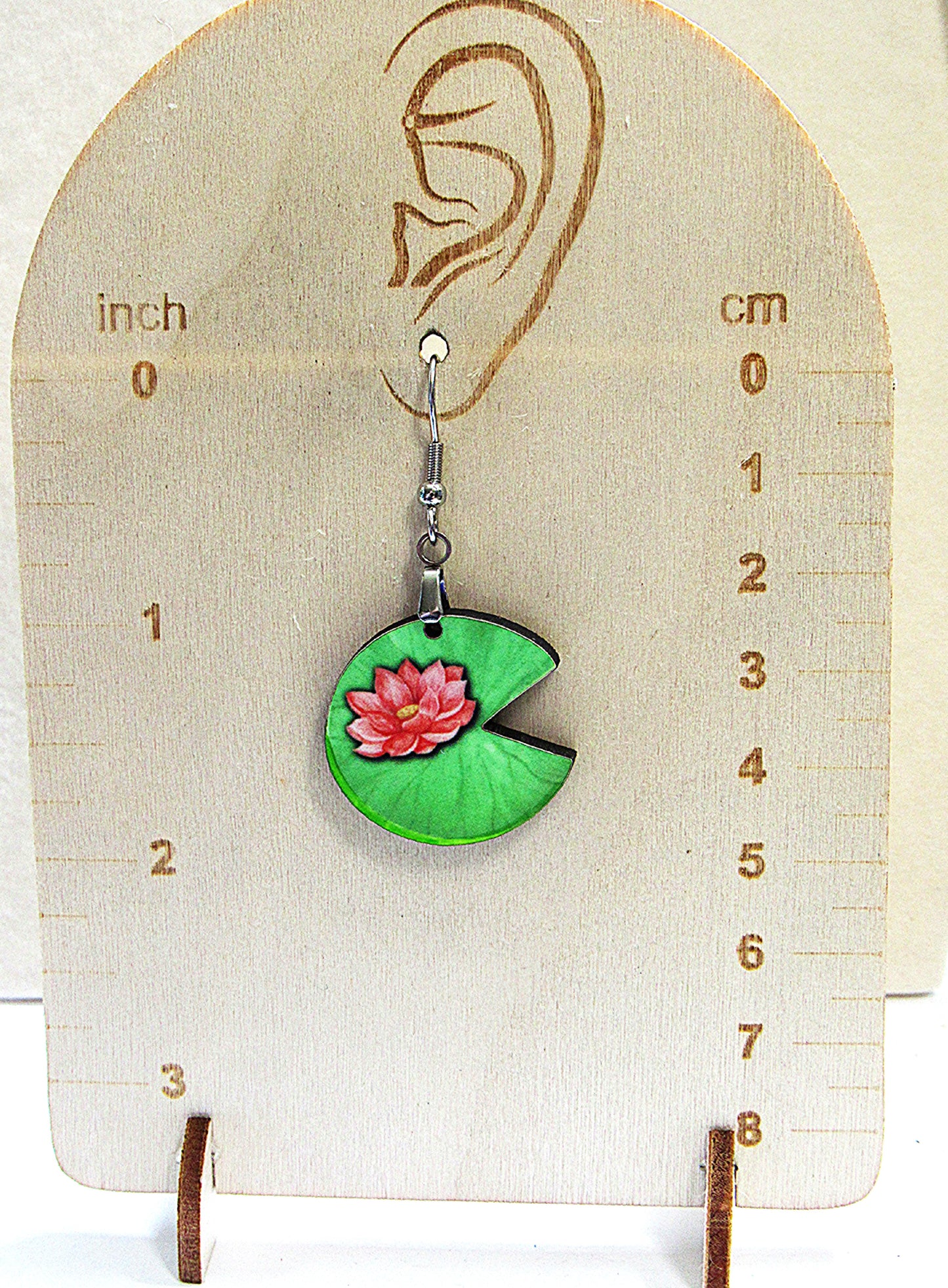 Lilypad Shaped Sublimated Earrings 1 inch