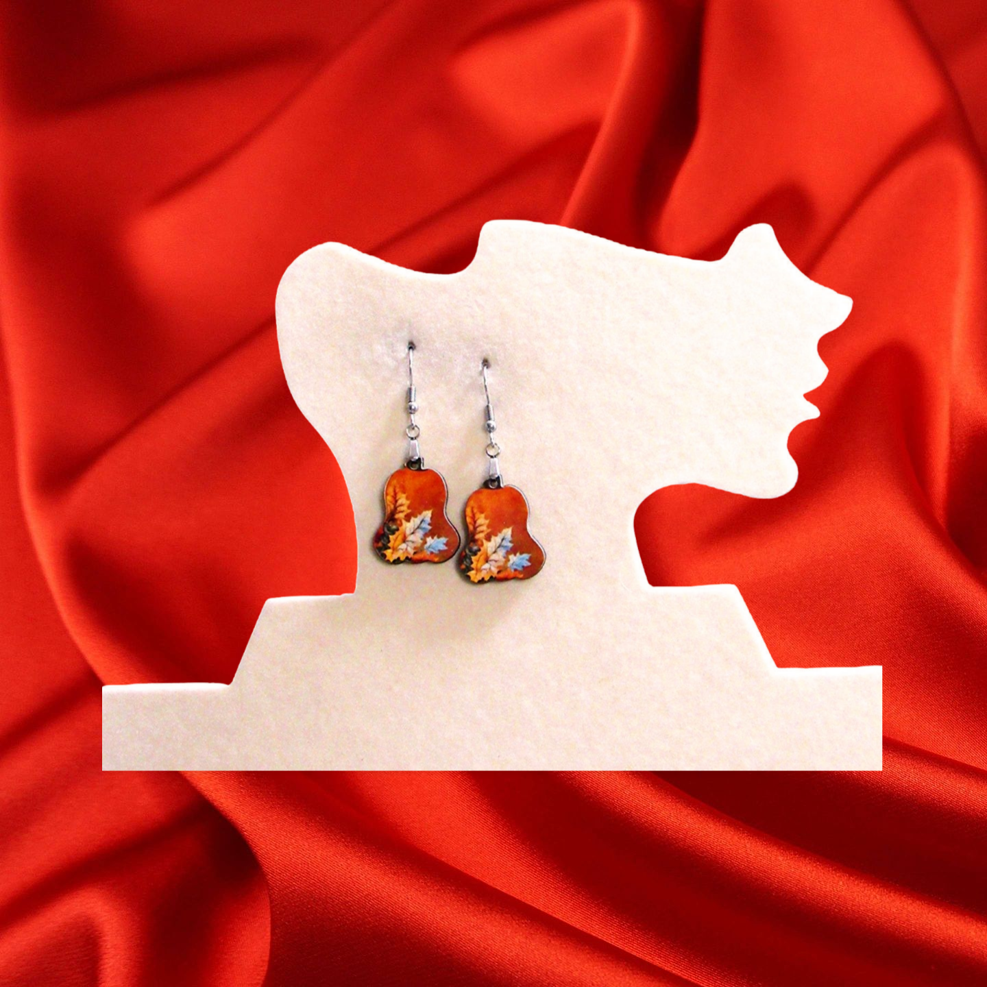 Lumpy Pumpkin Shaped Sublimated Earrings