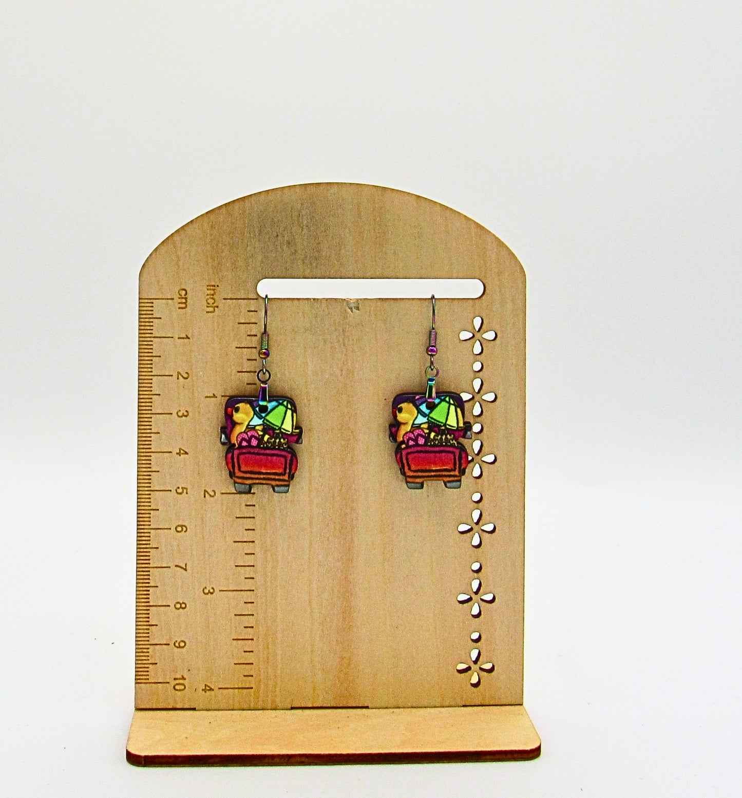 MDF-Truck Shaped Sublimated Earring 1 inch