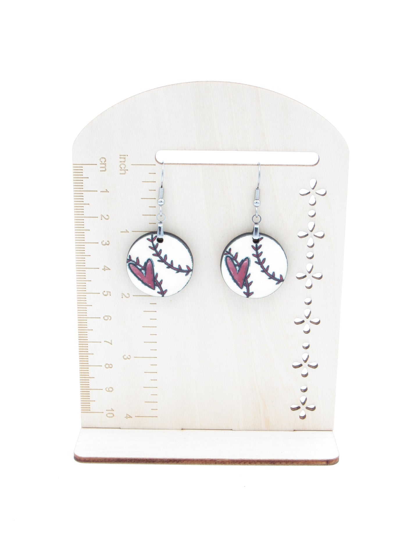 Custom Sports Ball Earrings, 1 Inch Round MDF Sublimation Jewelry