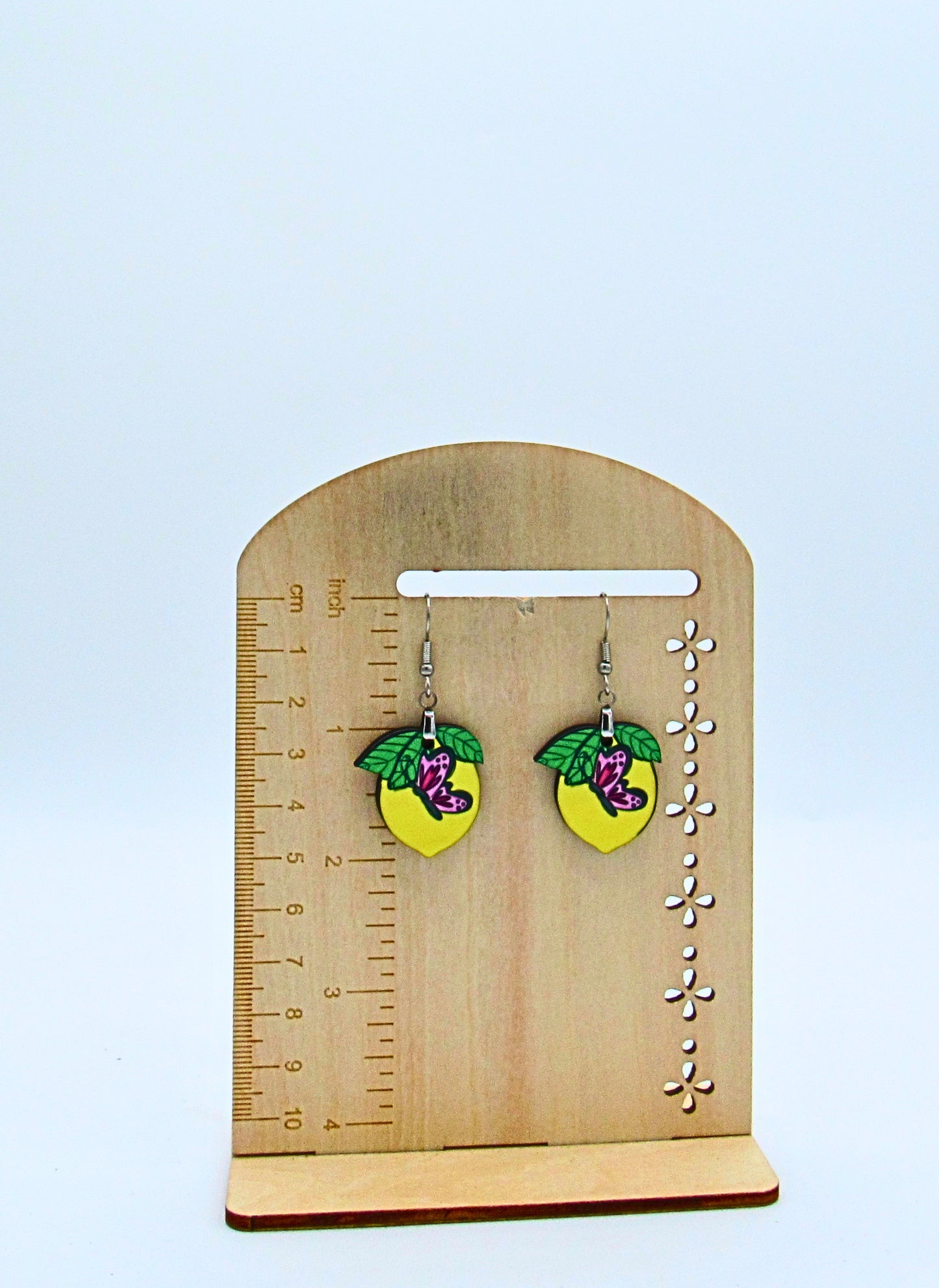 MDF-Lemon Shaped Sublimated Earrings 1 inch