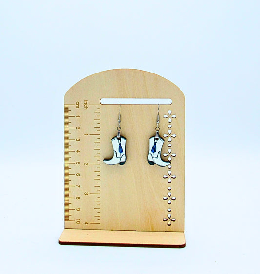 MDF-Colorguard Boot Shaped Sublimated Earrings 1 inch