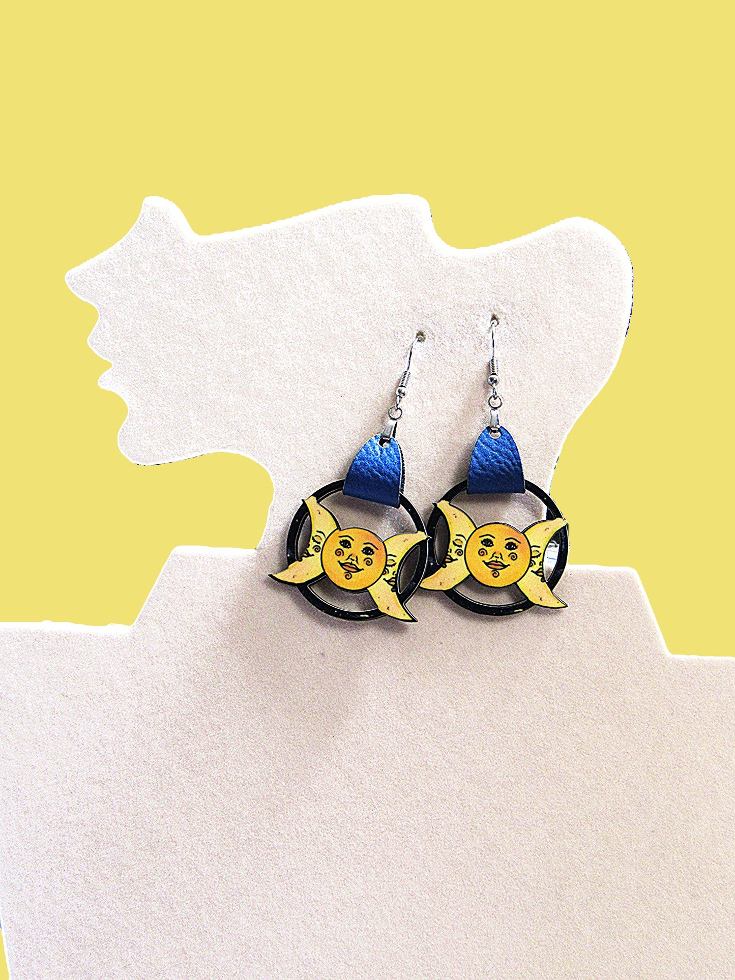 Round Celestial  Shaped Sublimated Earrings 1.5 inch