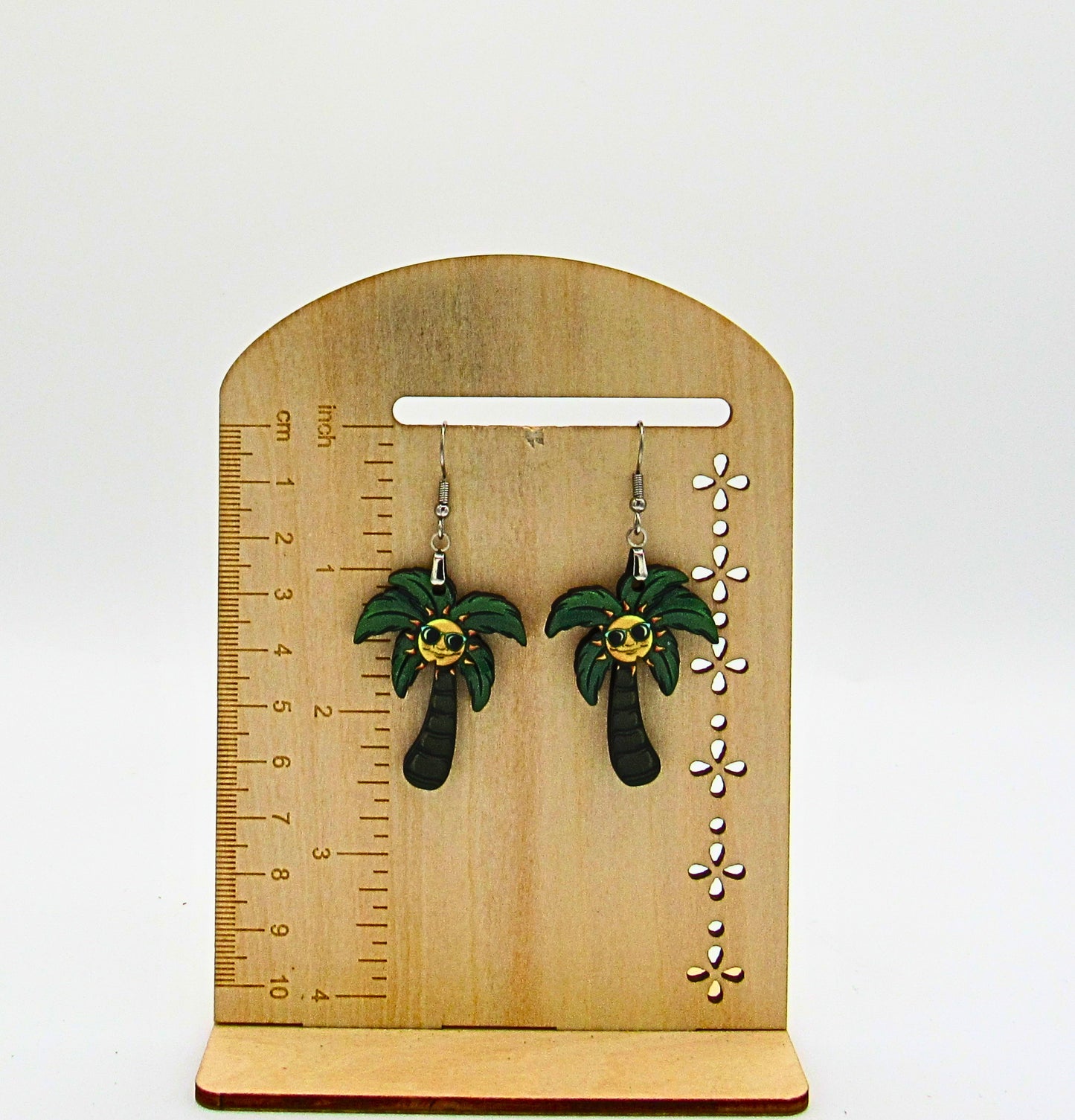 MDF-Palm Tree Shaped Sublimated Earrings 1.5 inch