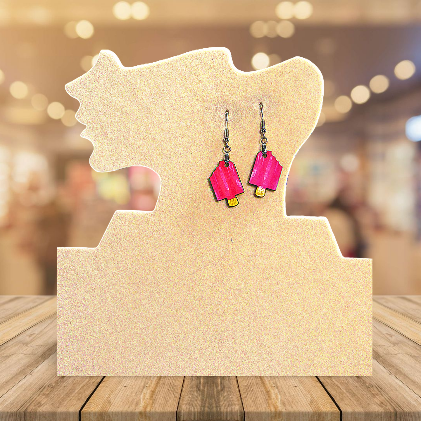 Popsicle  Shaped Sublimated Earrings 1 inch