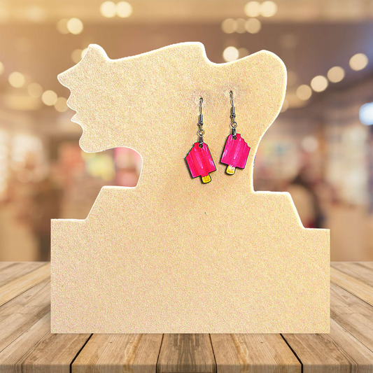 Popsicle  Shaped Sublimated Earrings 1 inch