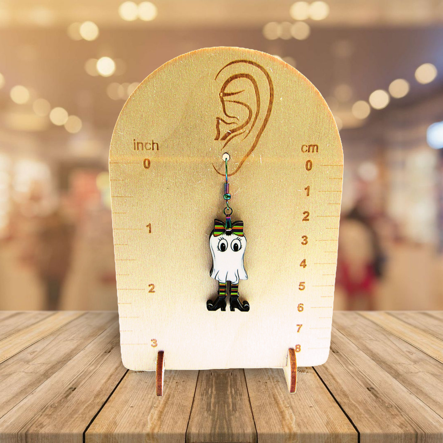 Ghost with Legs Shaped Sublimated Earrings 1.5 inch