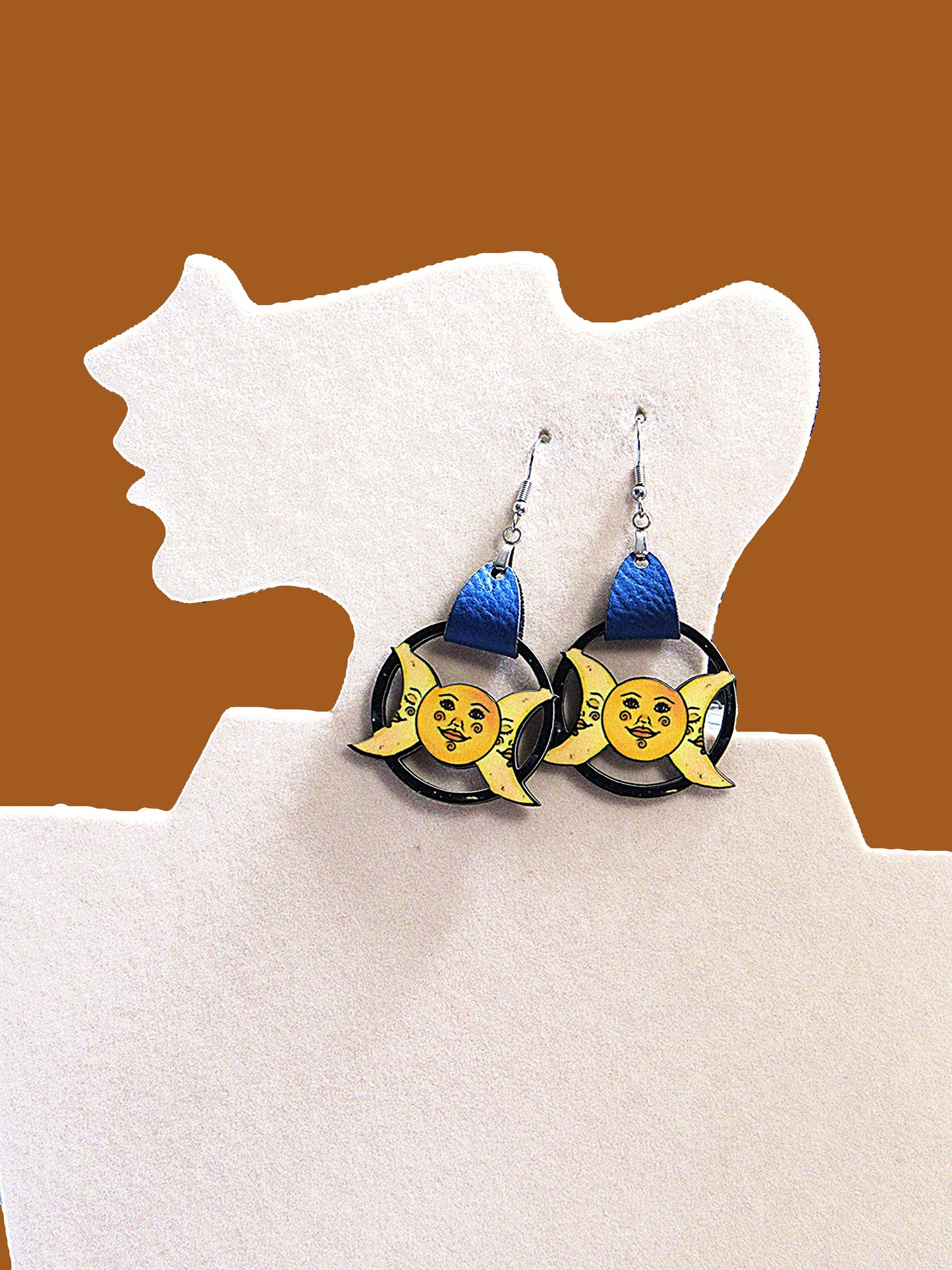 Round Celestial  Shaped Sublimated Earrings 1.5 inch