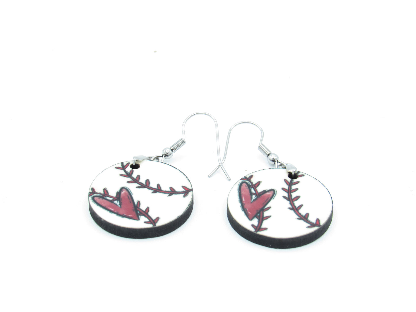 Custom Sports Ball Earrings, 1 Inch Round MDF Sublimation Jewelry
