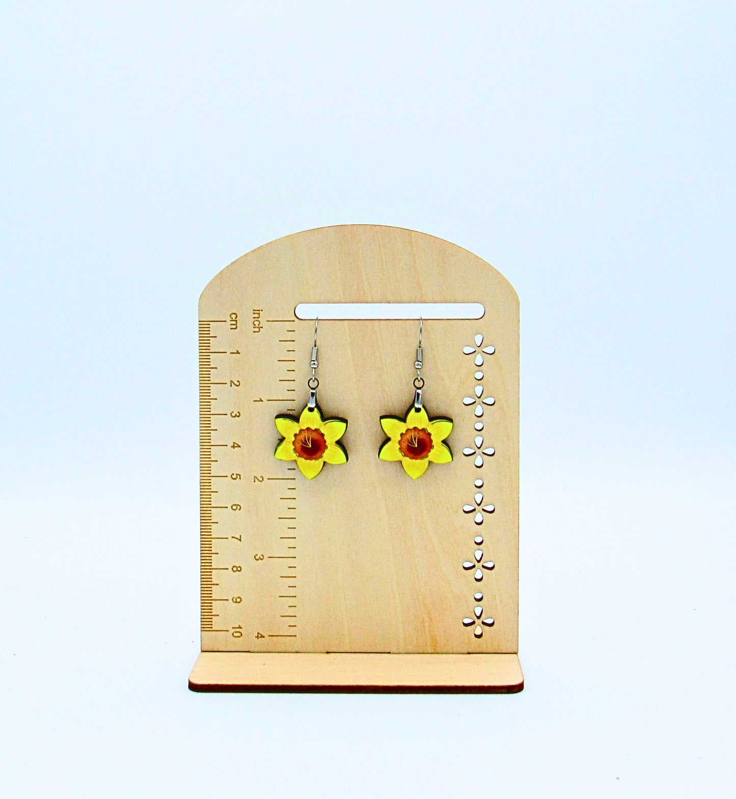 MDF- Daffodil Shaped Sublimated Earrings 1 inch