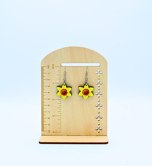 MDF- Daffodil Shaped Sublimated Earrings 1 inch