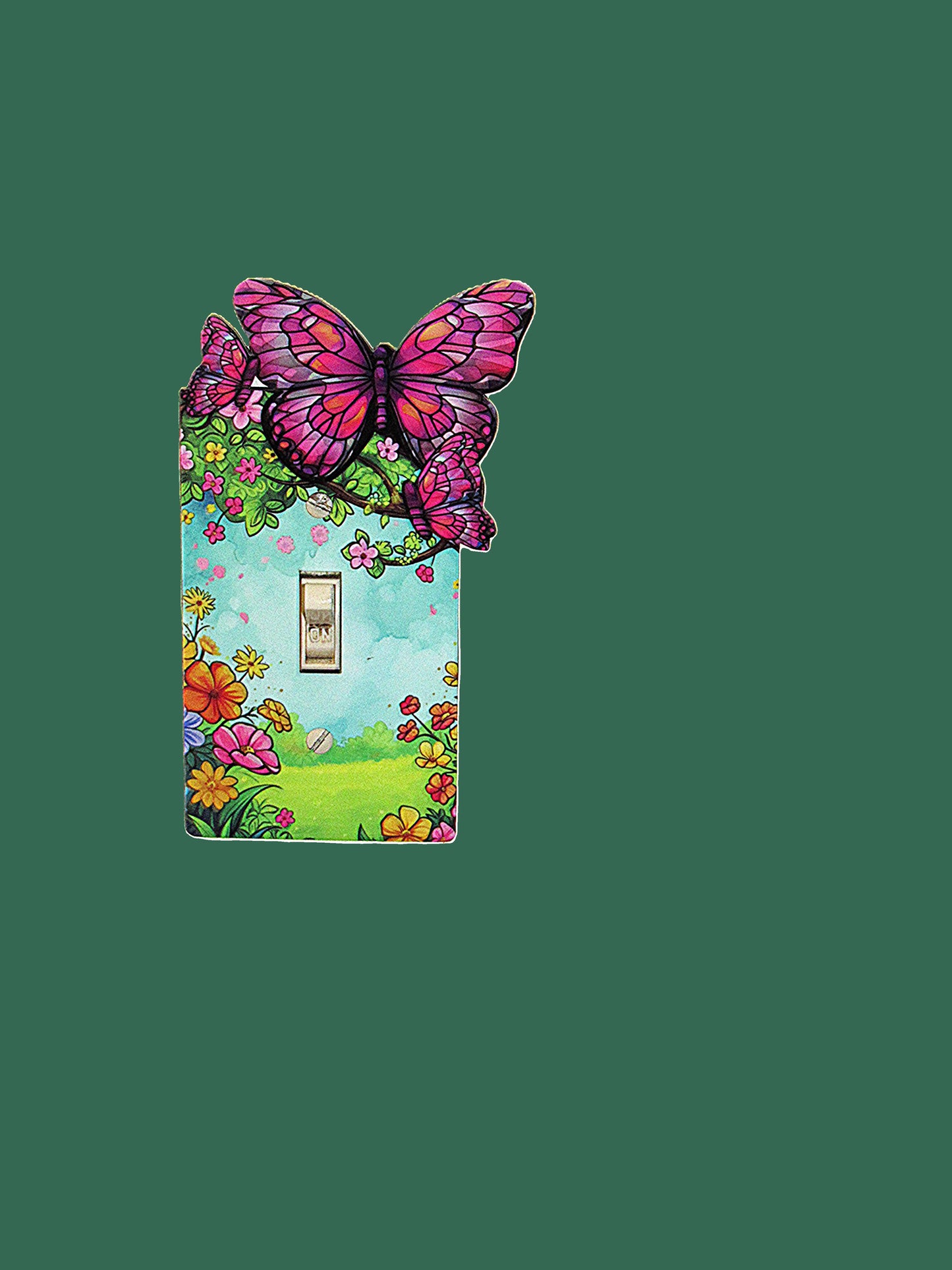 Butterfly Shaped Sublimated Light Switch Plate