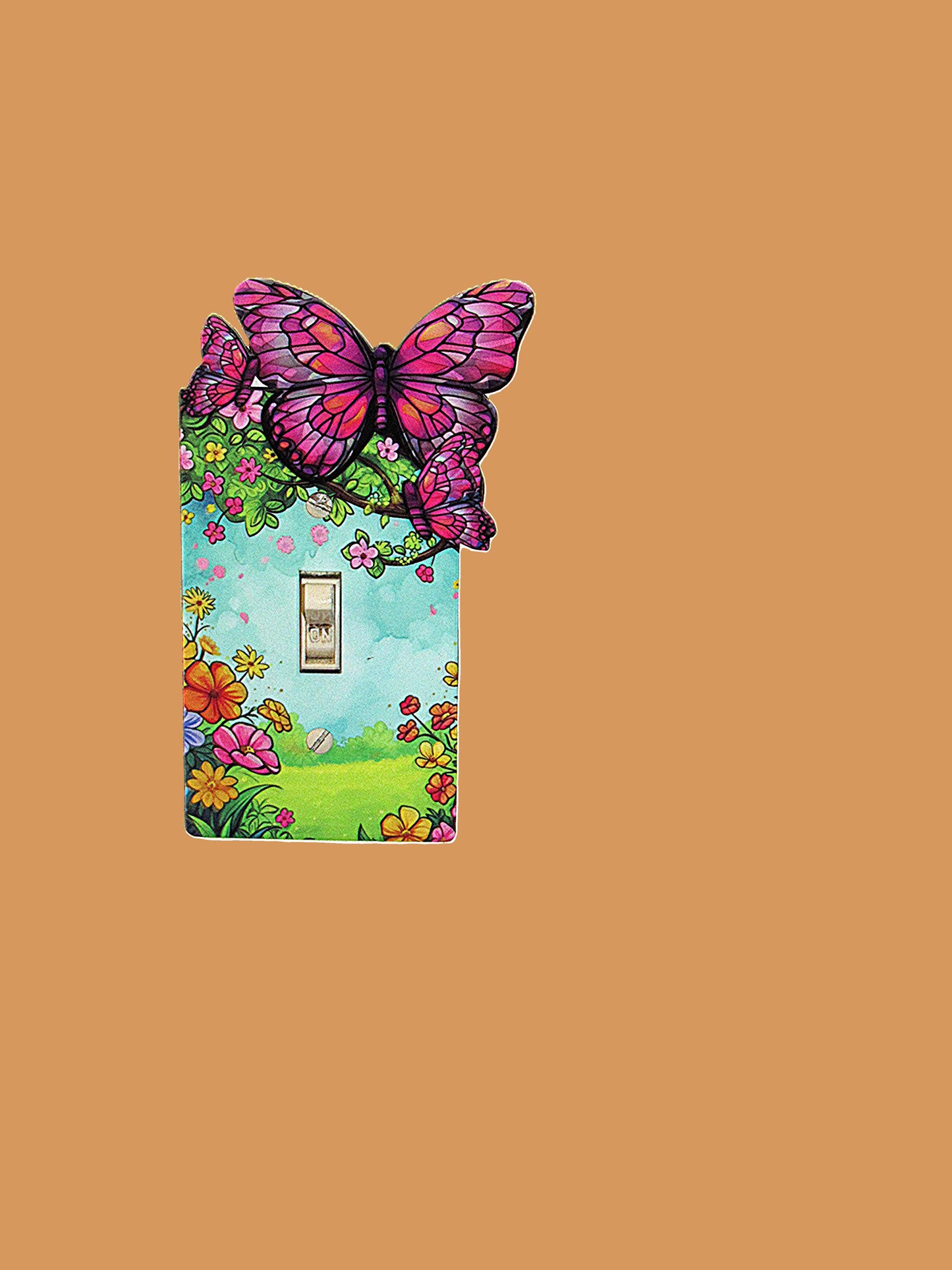 Butterfly Shaped Sublimated Light Switch Plate