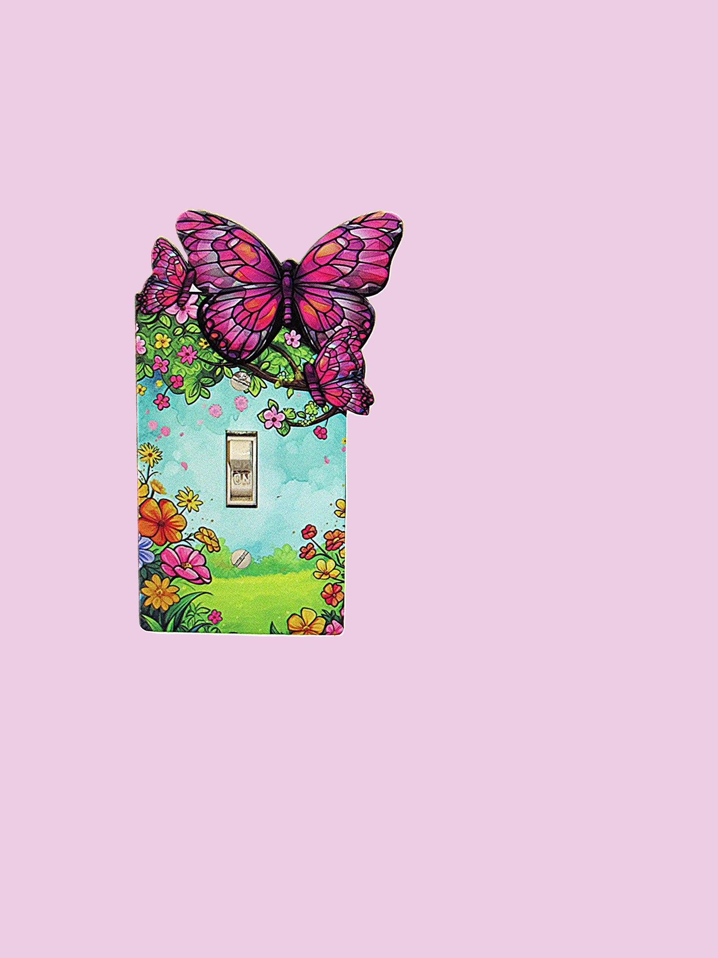 Butterfly Shaped Sublimated Light Switch Plate