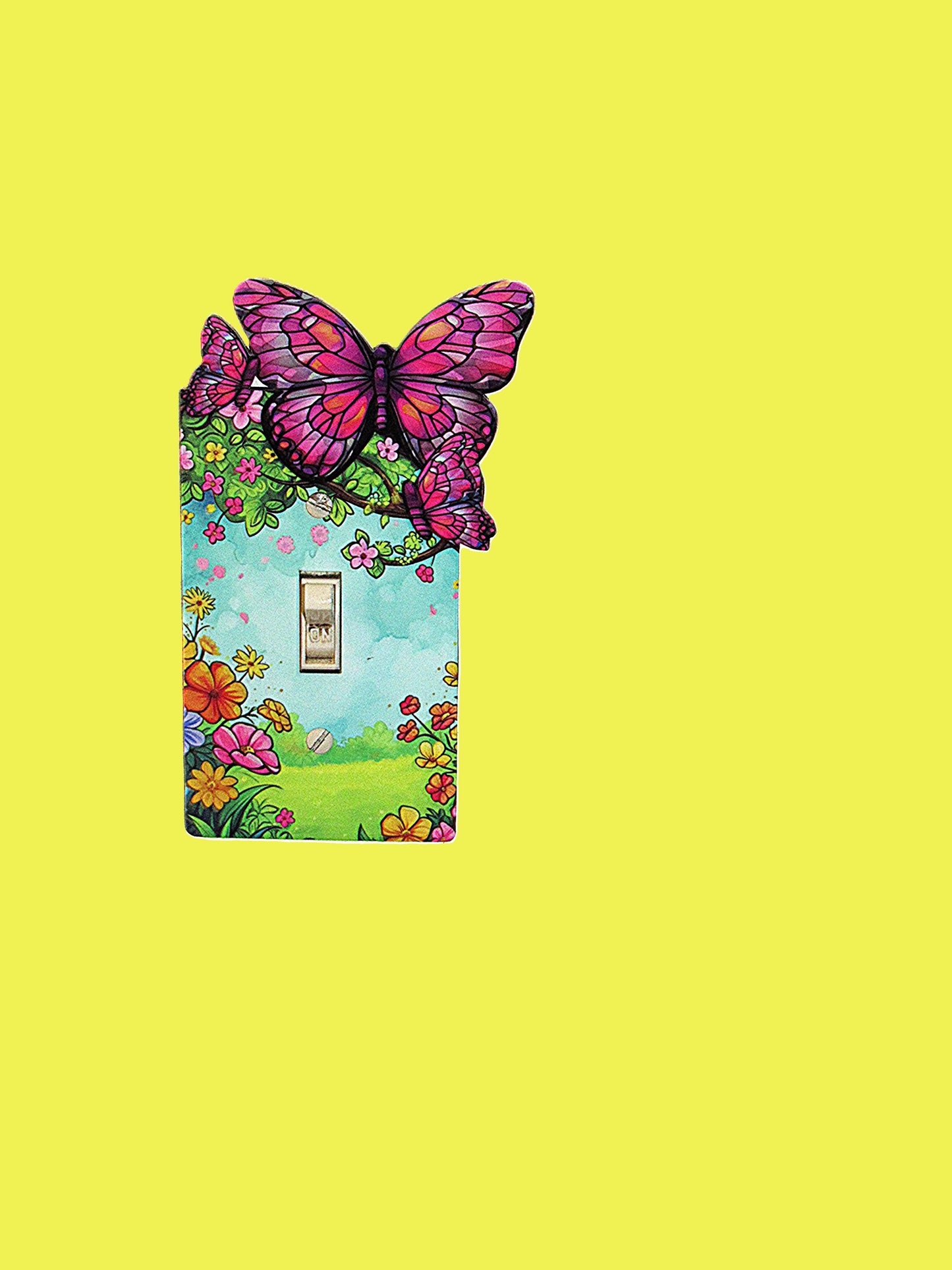 Butterfly Shaped Sublimated Light Switch Plate