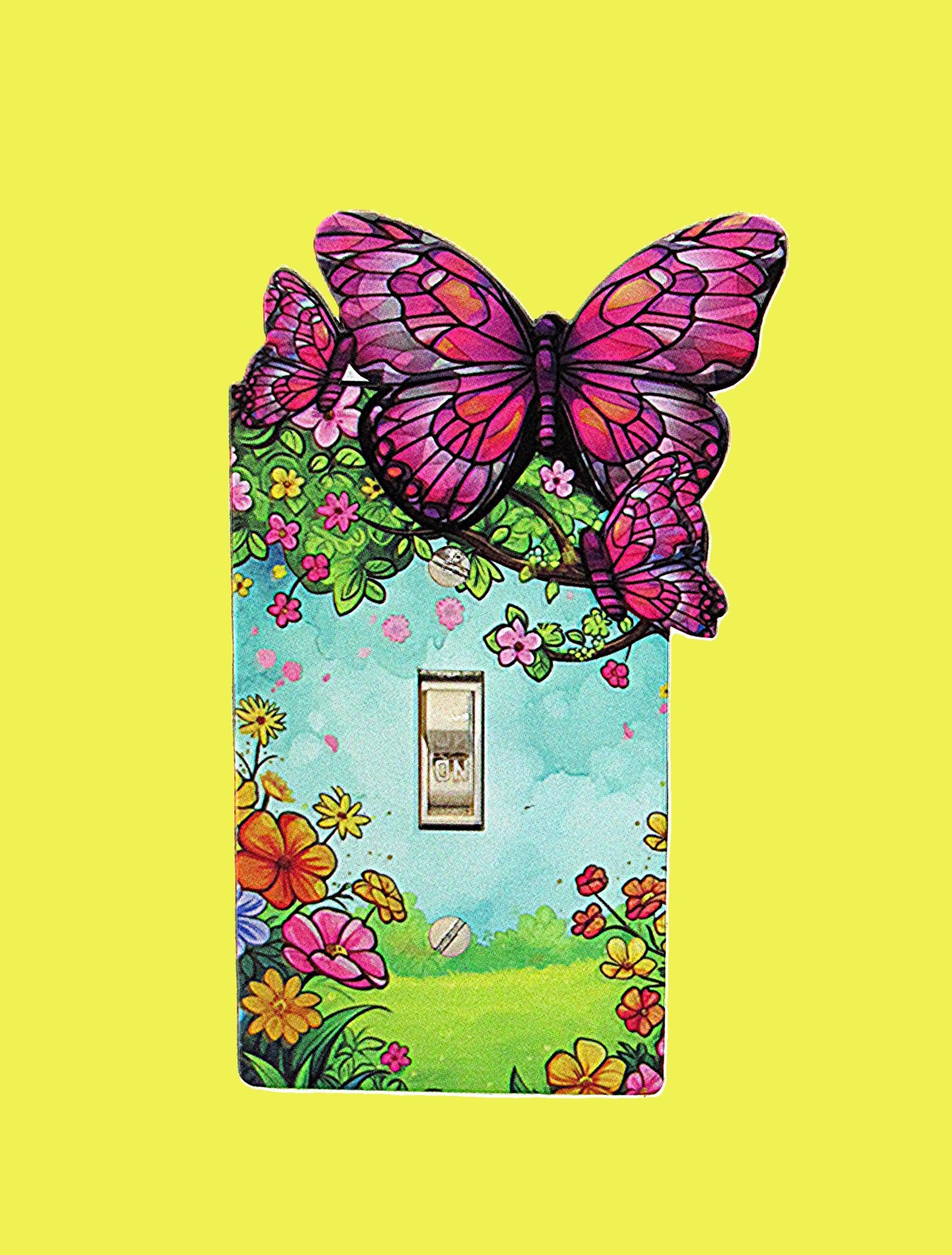 Butterfly Shaped Sublimated Light Switch Plate