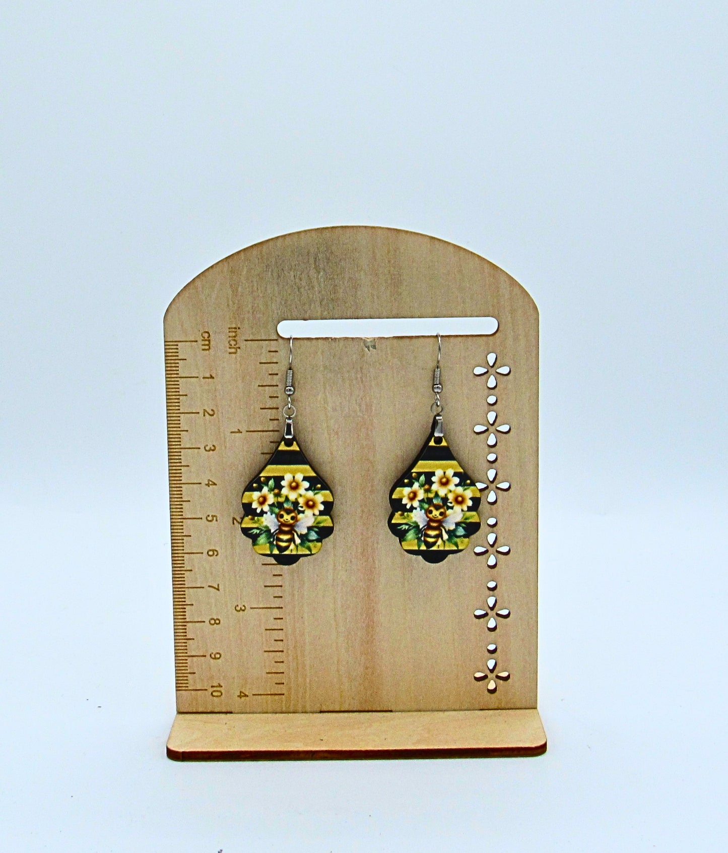 MDF-Fancy Teardrop Shaped Sublimated Earrings 1.5 inch