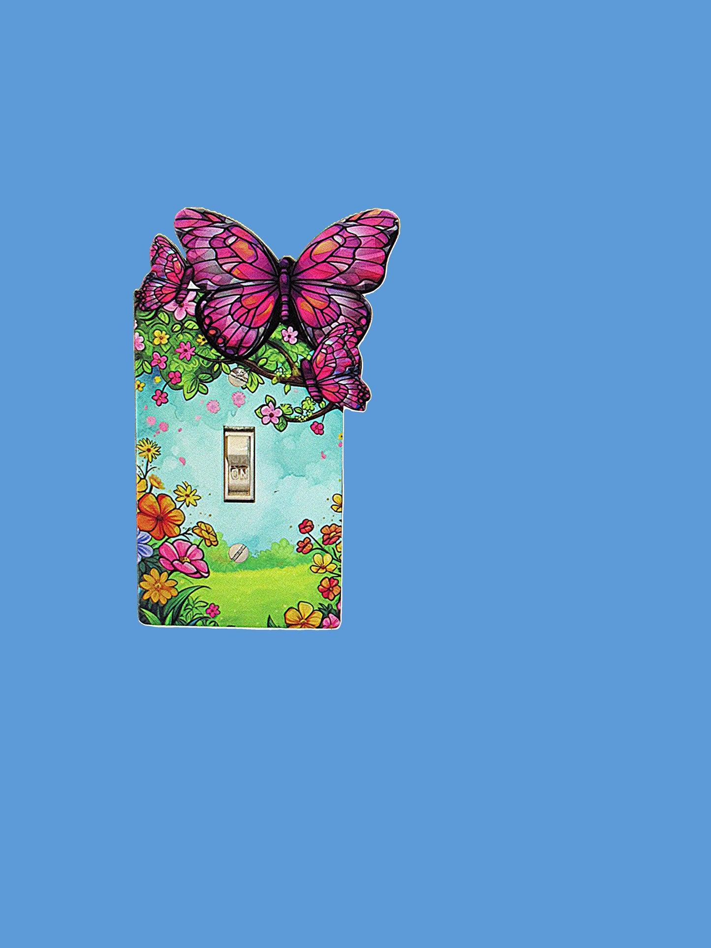 Butterfly Shaped Sublimated Light Switch Plate