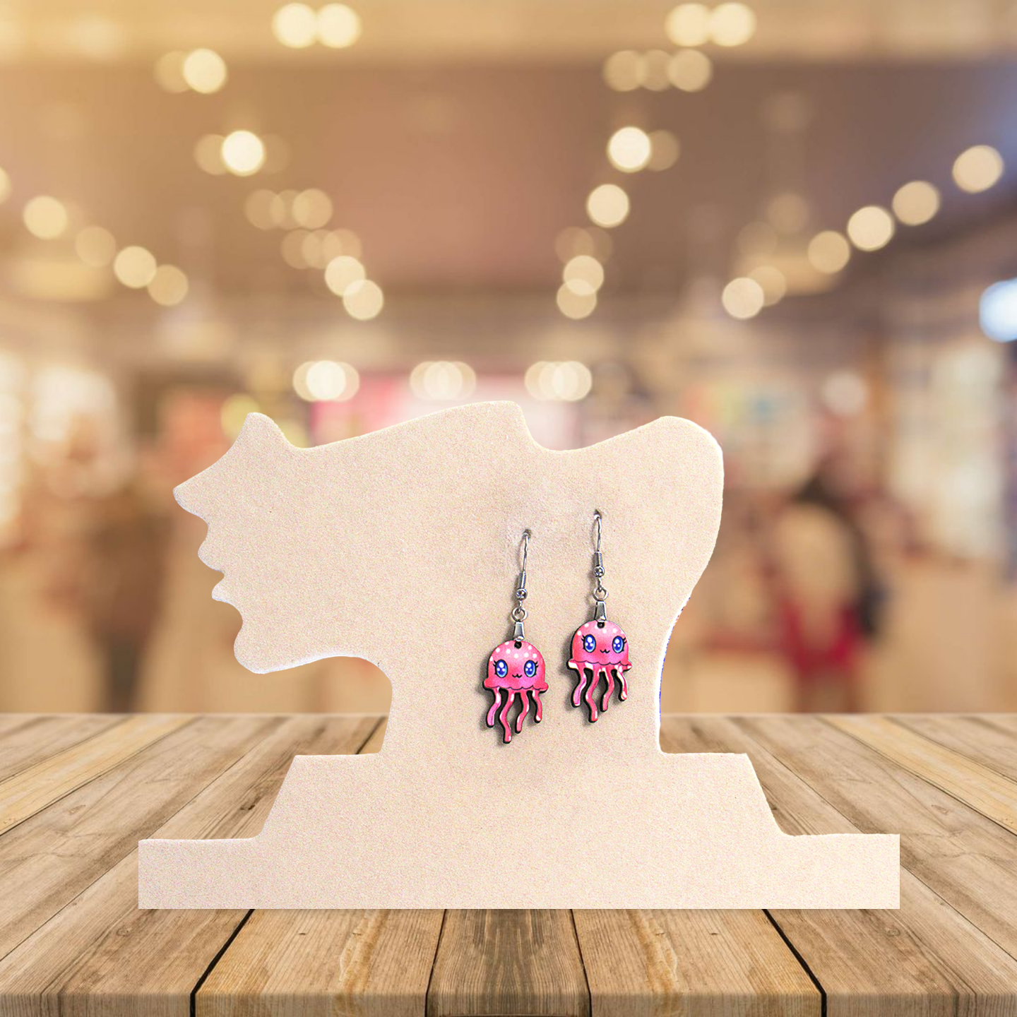 Jellyfish shaped Sublimated Earrings 1 inch