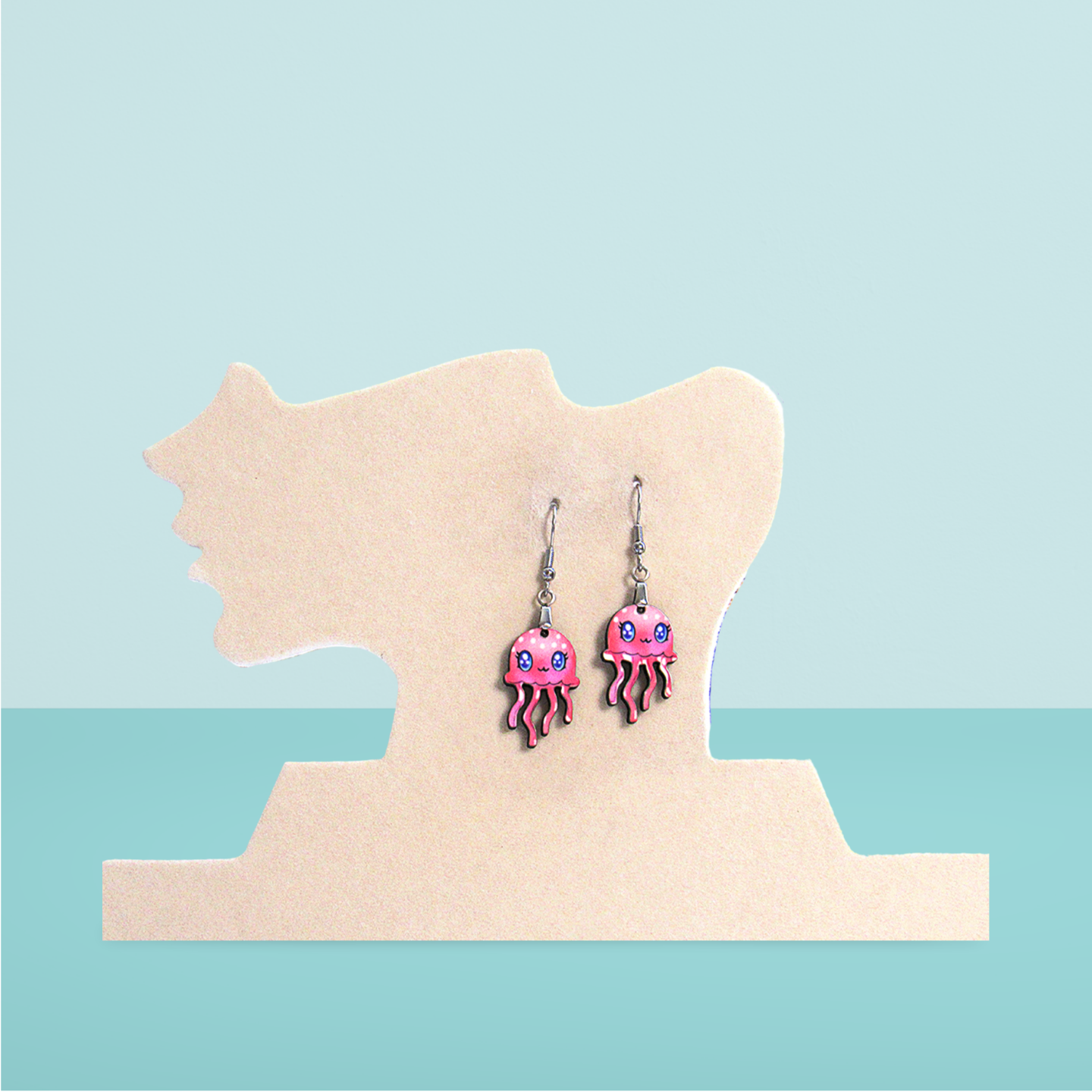 Jellyfish shaped Sublimated Earrings 1 inch