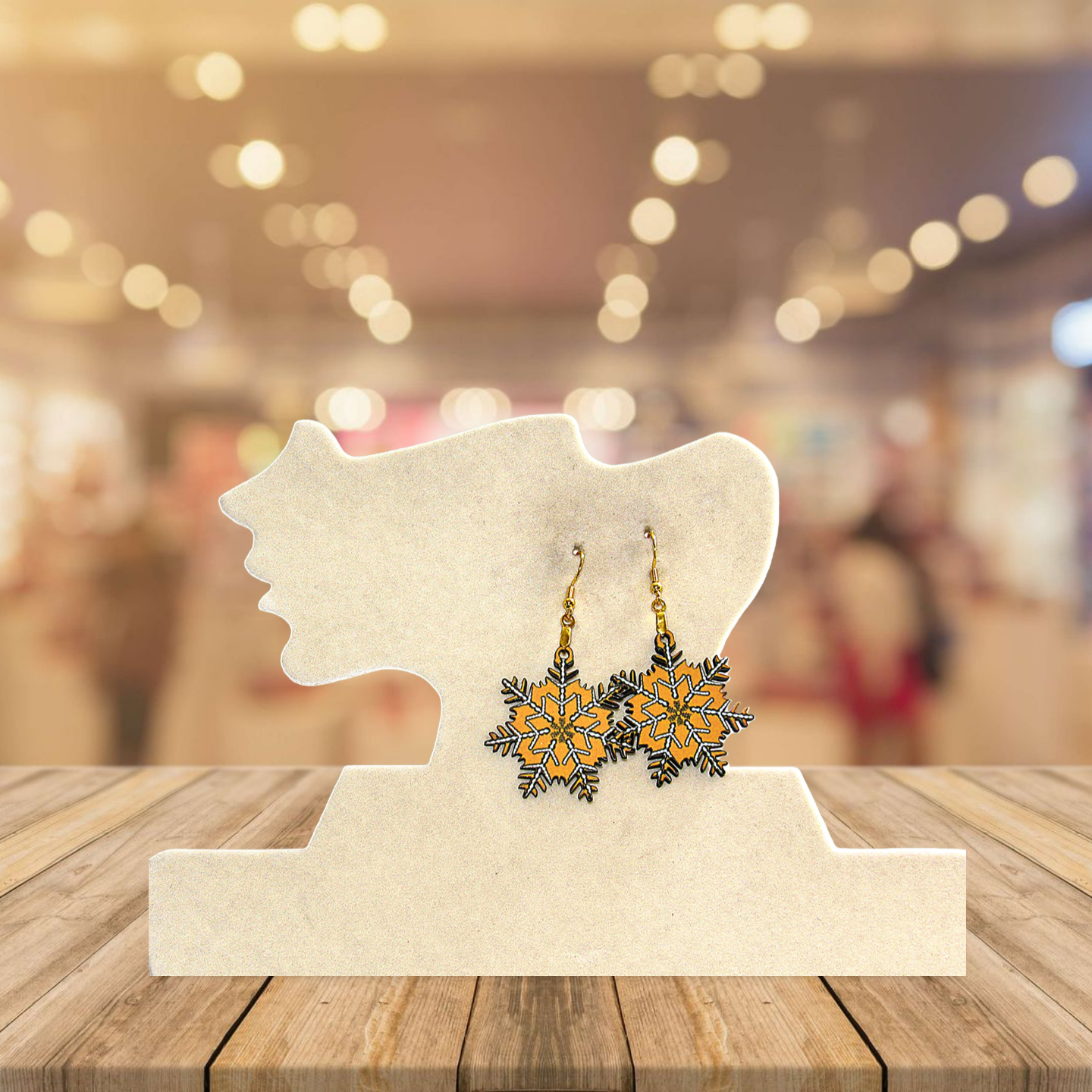 Snowflake Shaped Sublimated Earring 1.5 inch