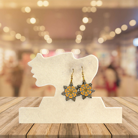 Snowflake Shaped Sublimated Earring 1.5 inch