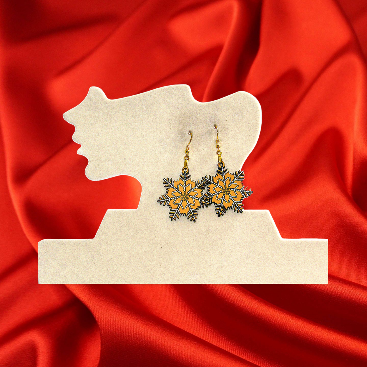 Snowflake Shaped Sublimated Earring 1.5 inch