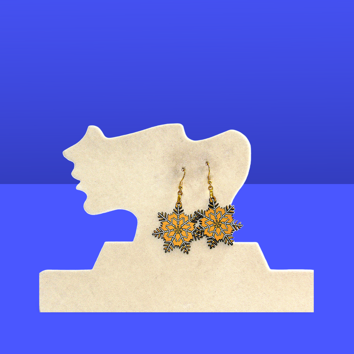 Snowflake Shaped Sublimated Earring 1.5 inch