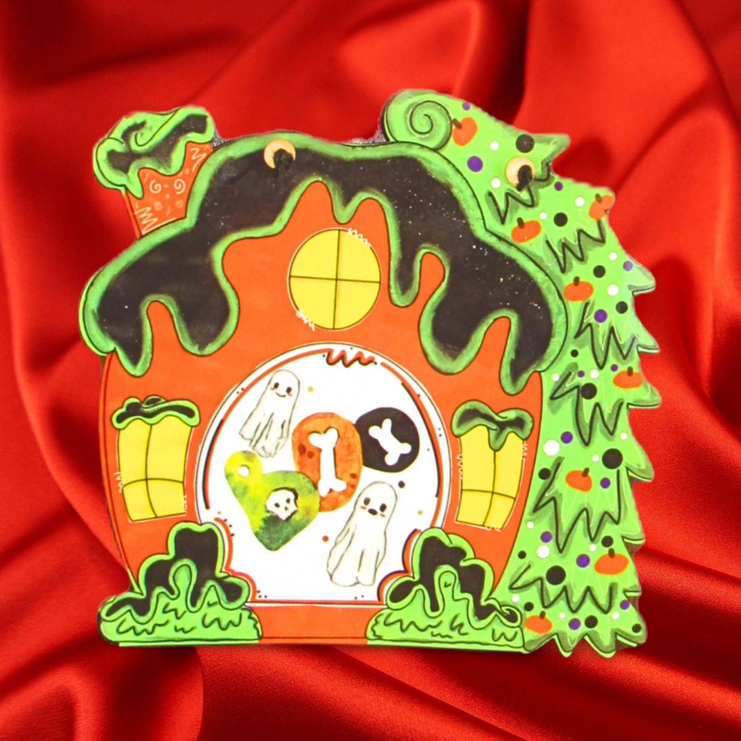 House with Tree Shaped Sublimated Door Hanger