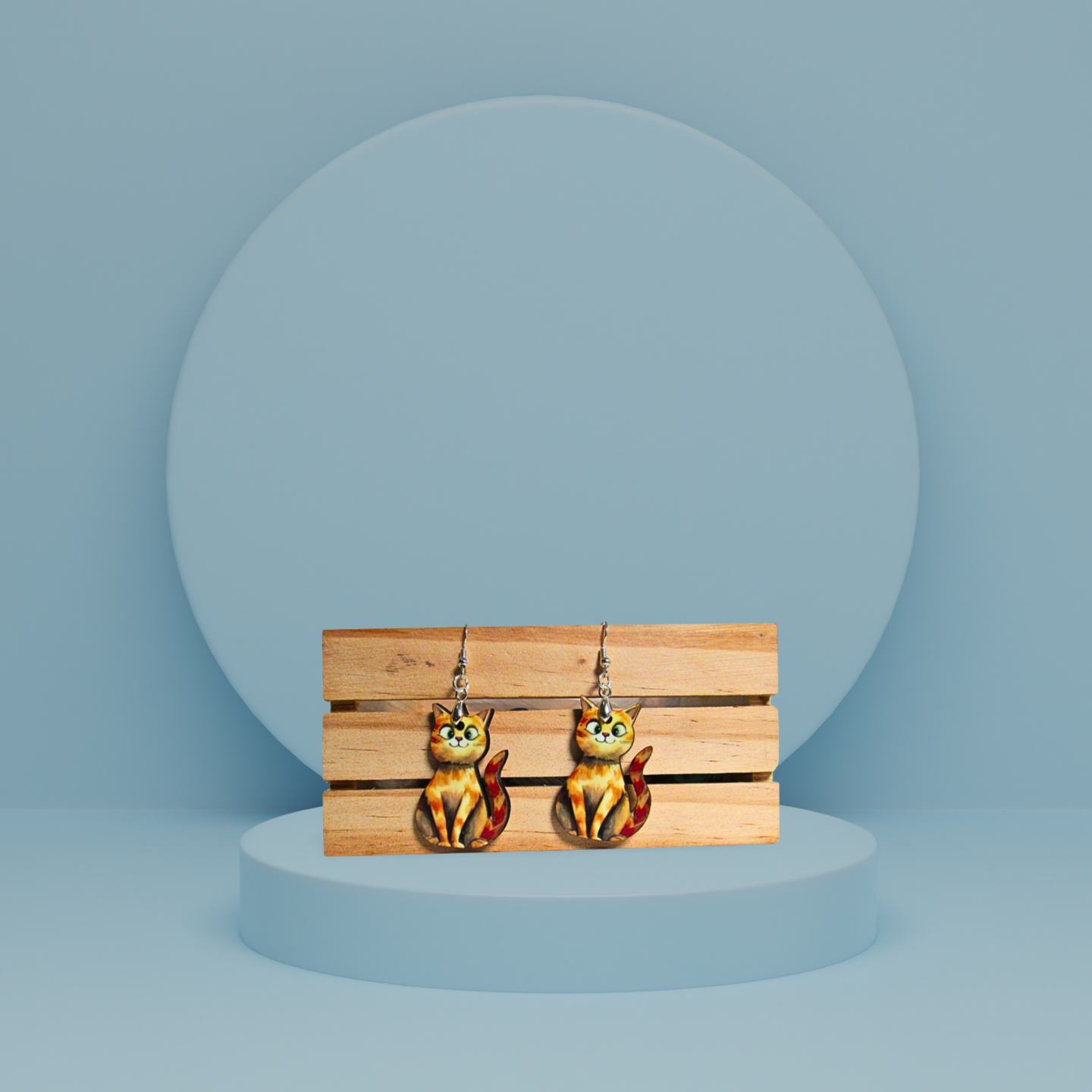 Cat Shaped Sublimated Earrings 1.5 inch