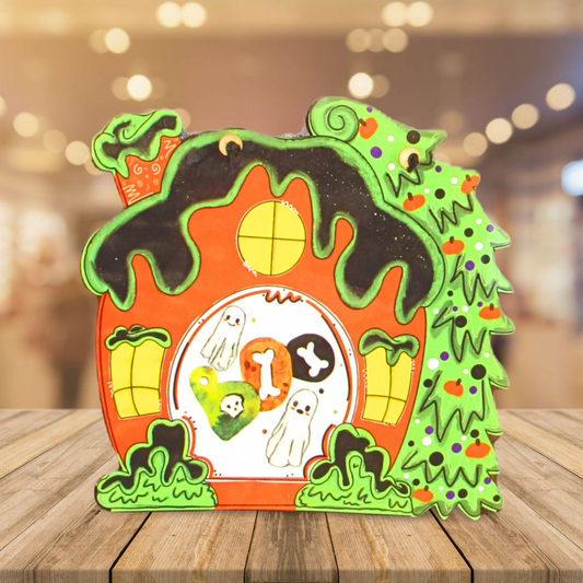 House with Tree Shaped Sublimated Door Hanger