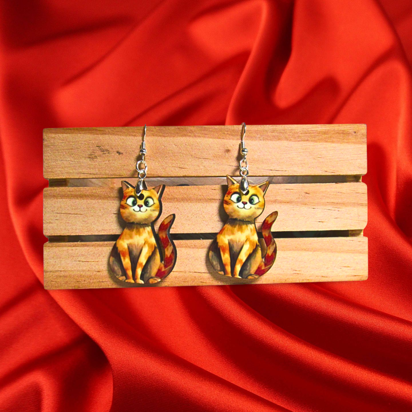 Cat Shaped Sublimated Earrings 1.5 inch