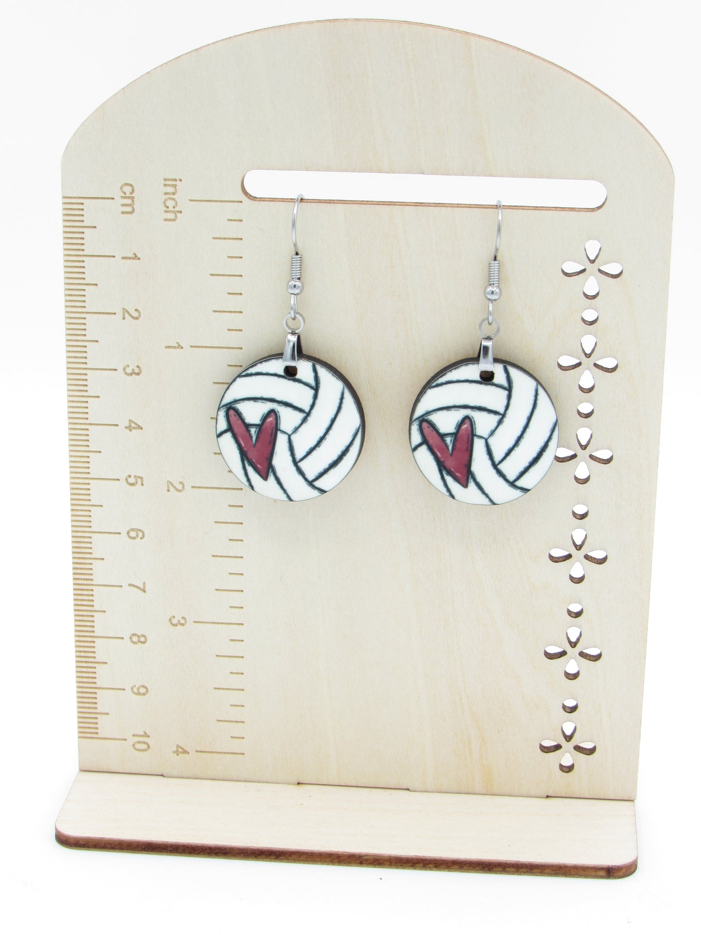 Custom Sports Ball Earrings, 1 Inch Round MDF Sublimation Jewelry