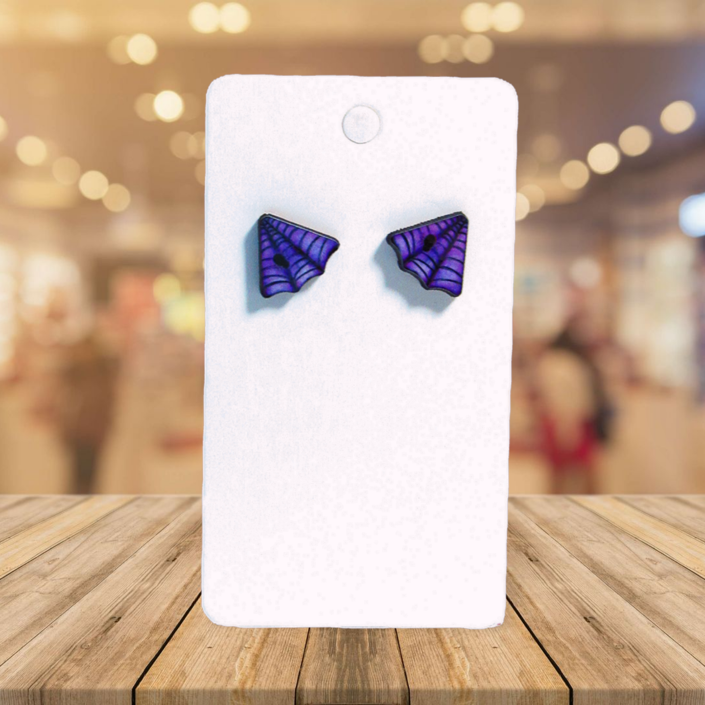 Spider Web Shaped Sublimated Stud Earrings