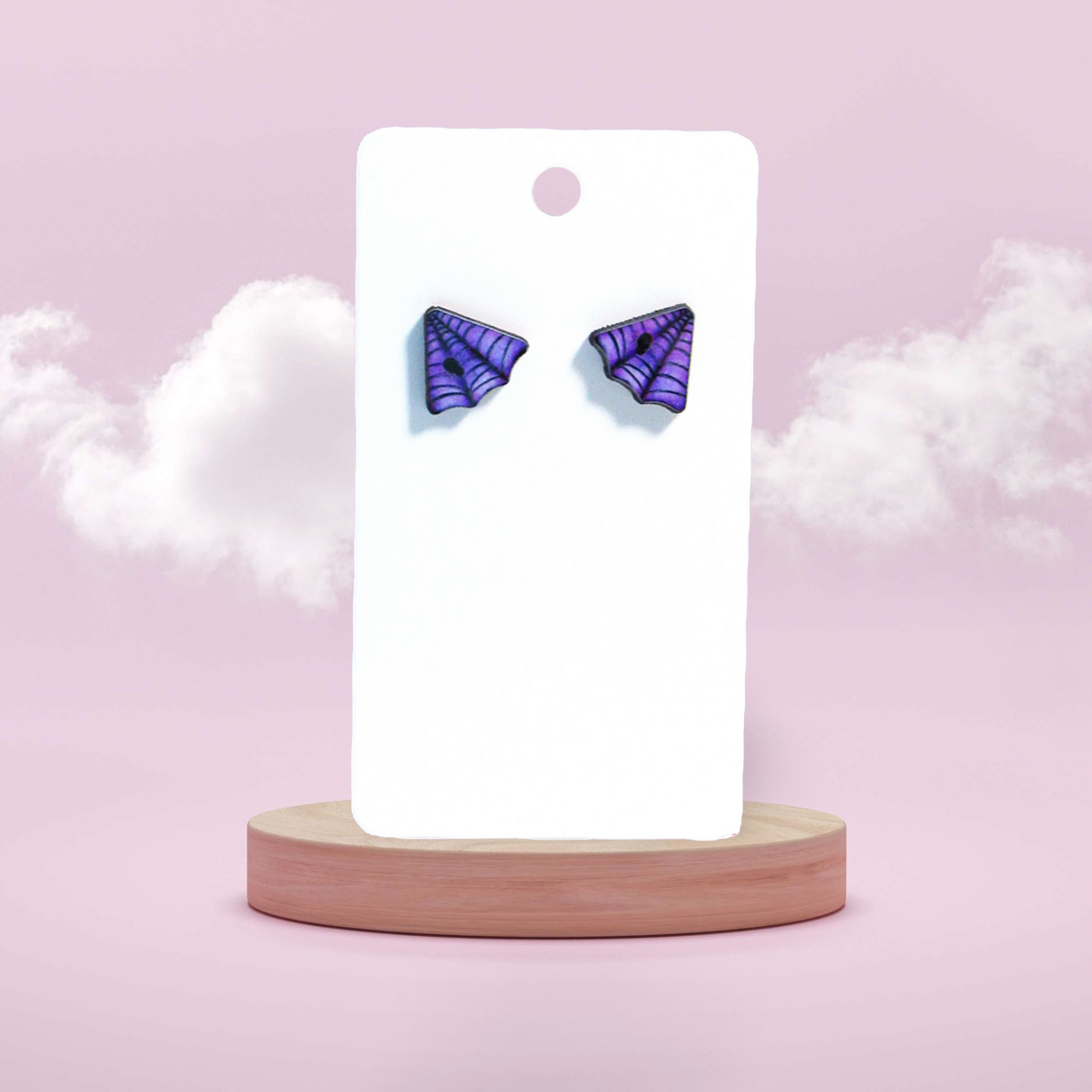 Spider Web Shaped Sublimated Stud Earrings