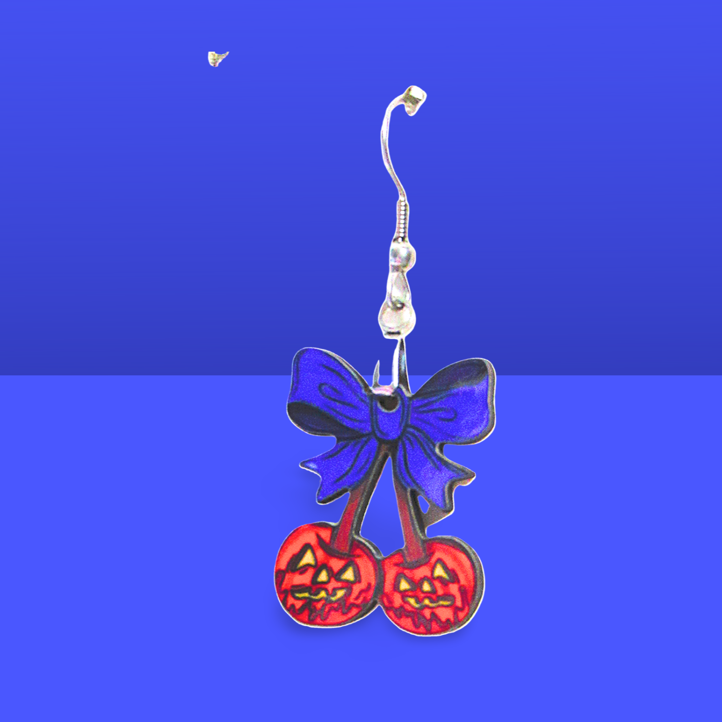 Bow with Cherries Shaped Sublimated Earrings 1.5 inch