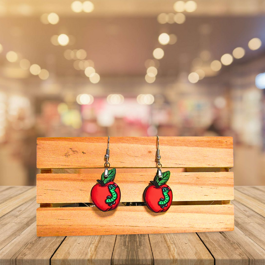 Apple Shaped Sublimated Earring 1 inch