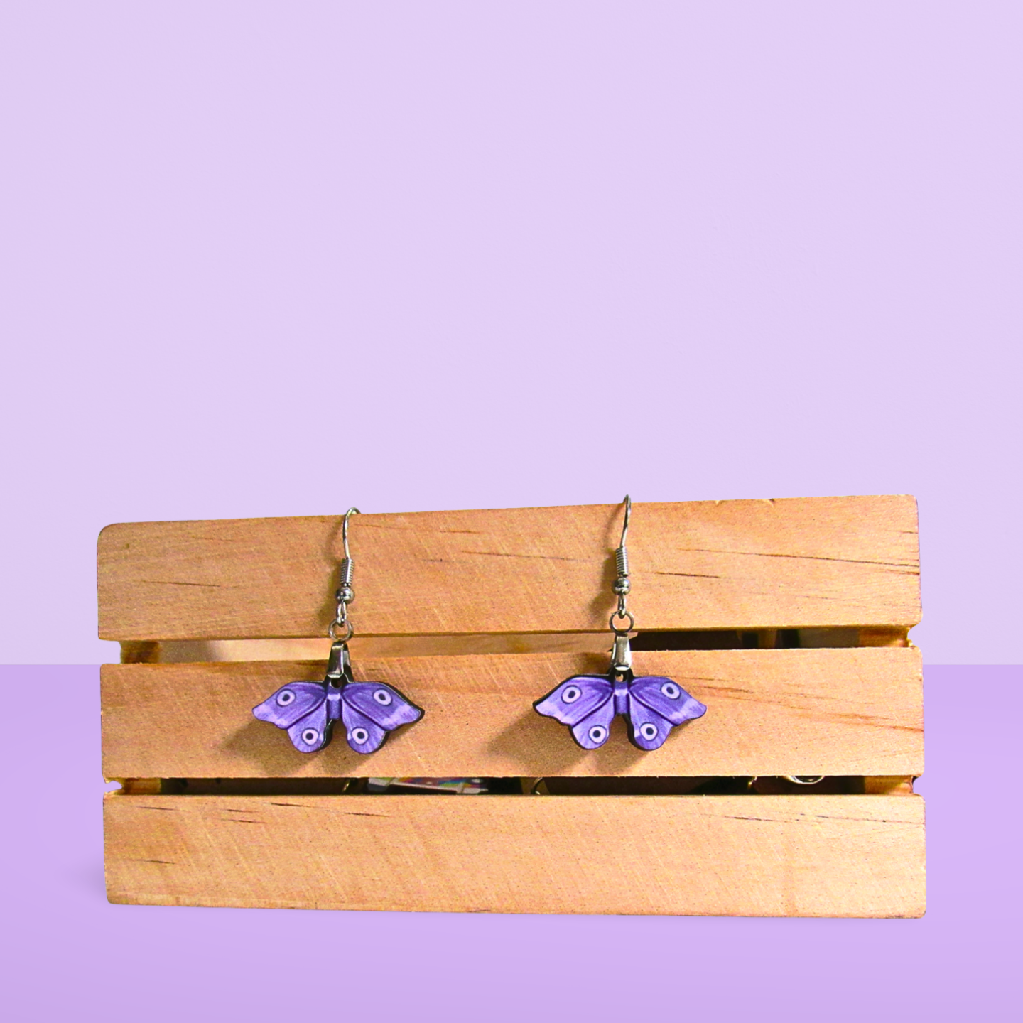 Moth Shaped Sublimated Earrings 1 inch