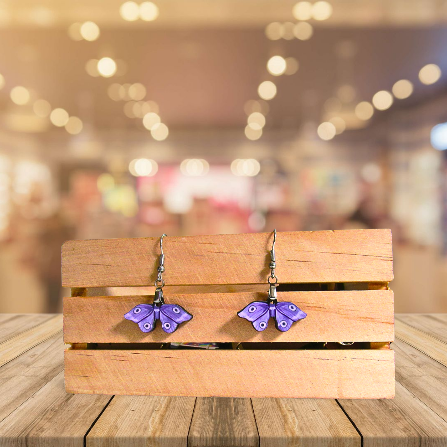 Moth Shaped Sublimated Earrings 1 inch