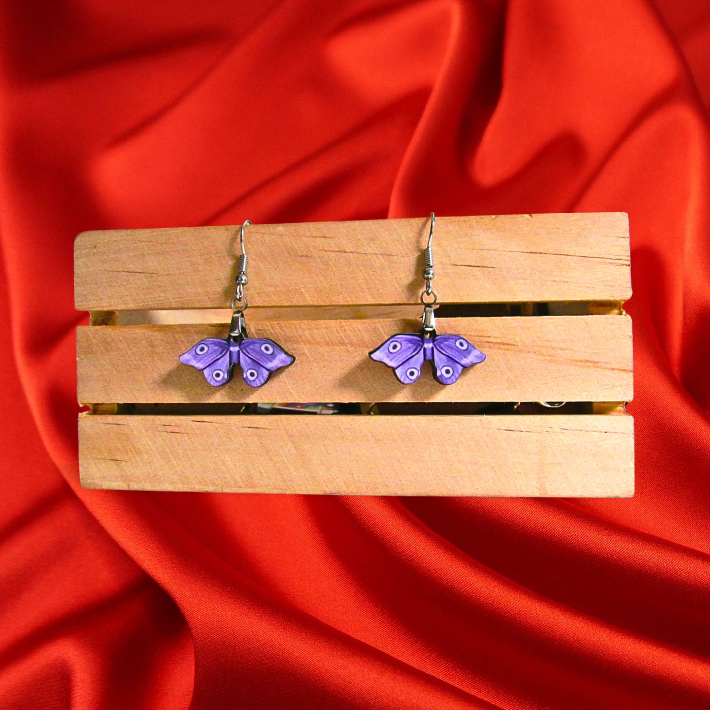 Moth Shaped Sublimated Earrings 1 inch