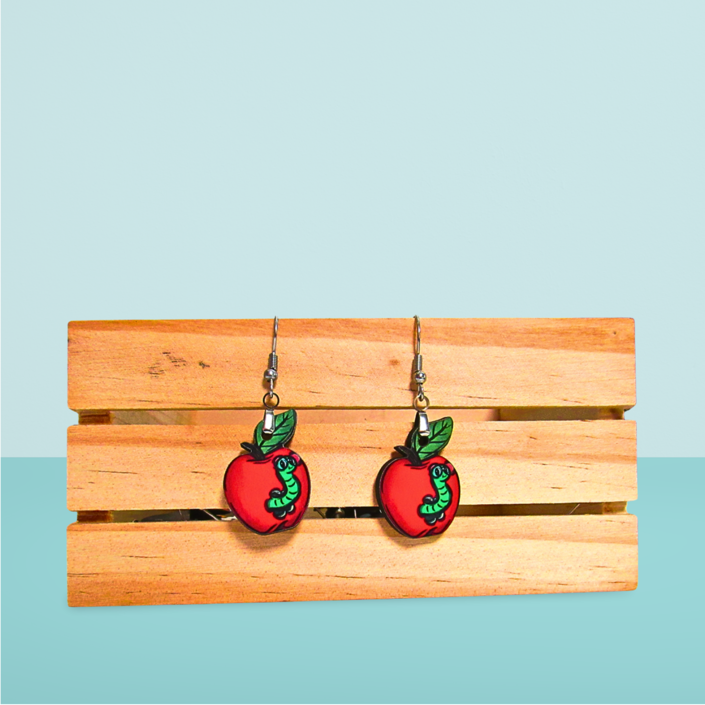 Apple Shaped Sublimated Earring 1 inch