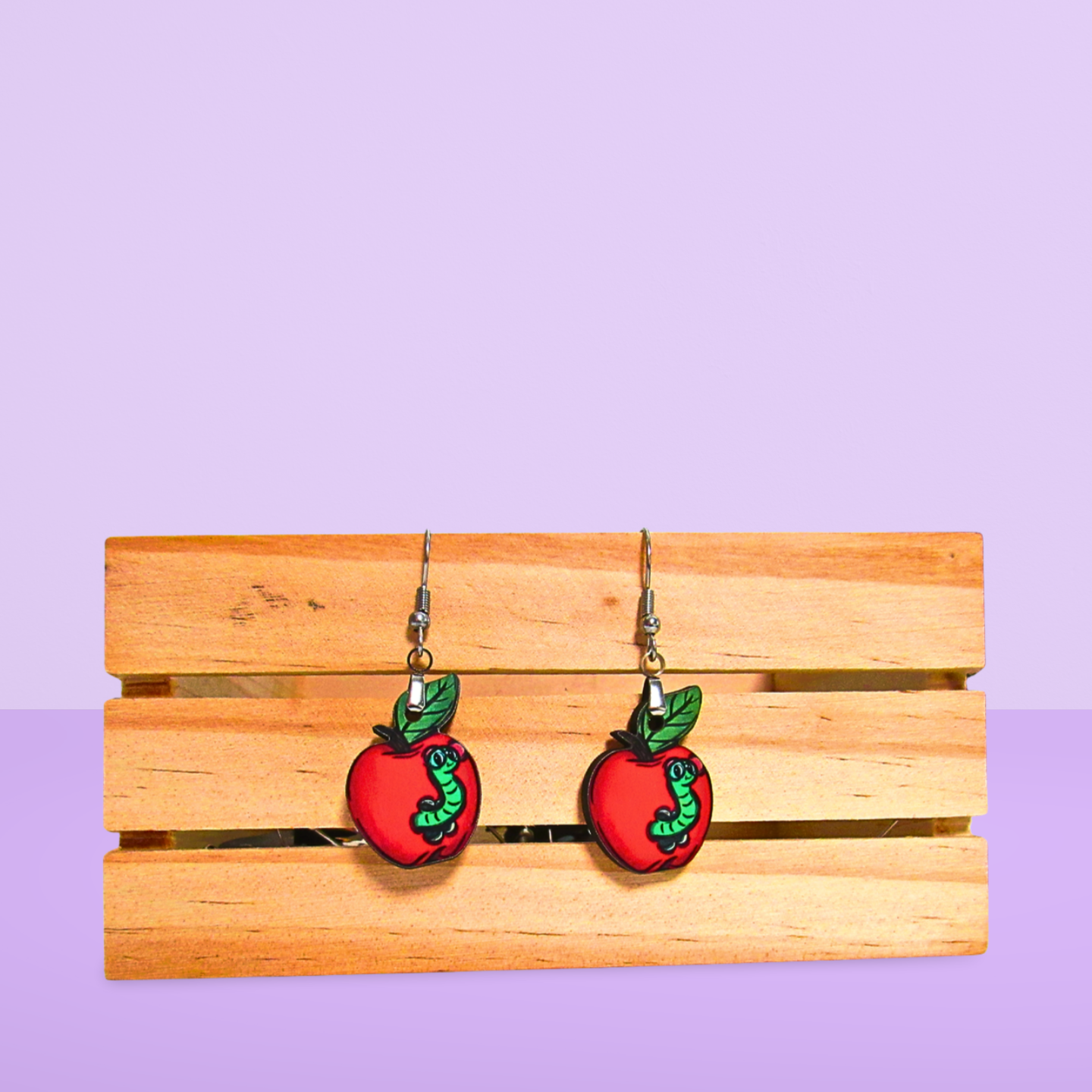 Apple Shaped Sublimated Earring 1 inch