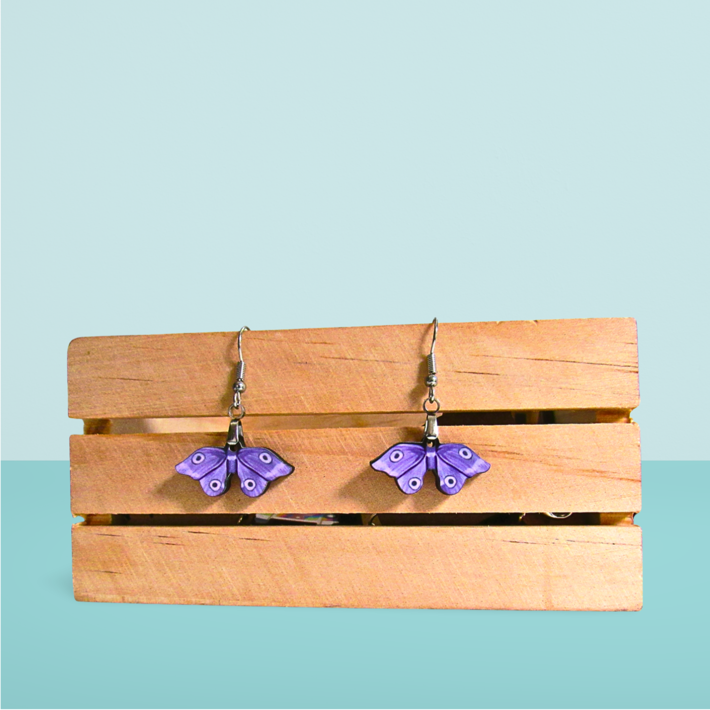 Moth Shaped Sublimated Earrings 1 inch