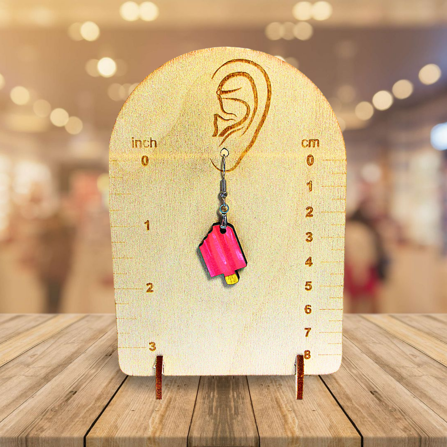 Popsicle  Shaped Sublimated Earrings 1 inch